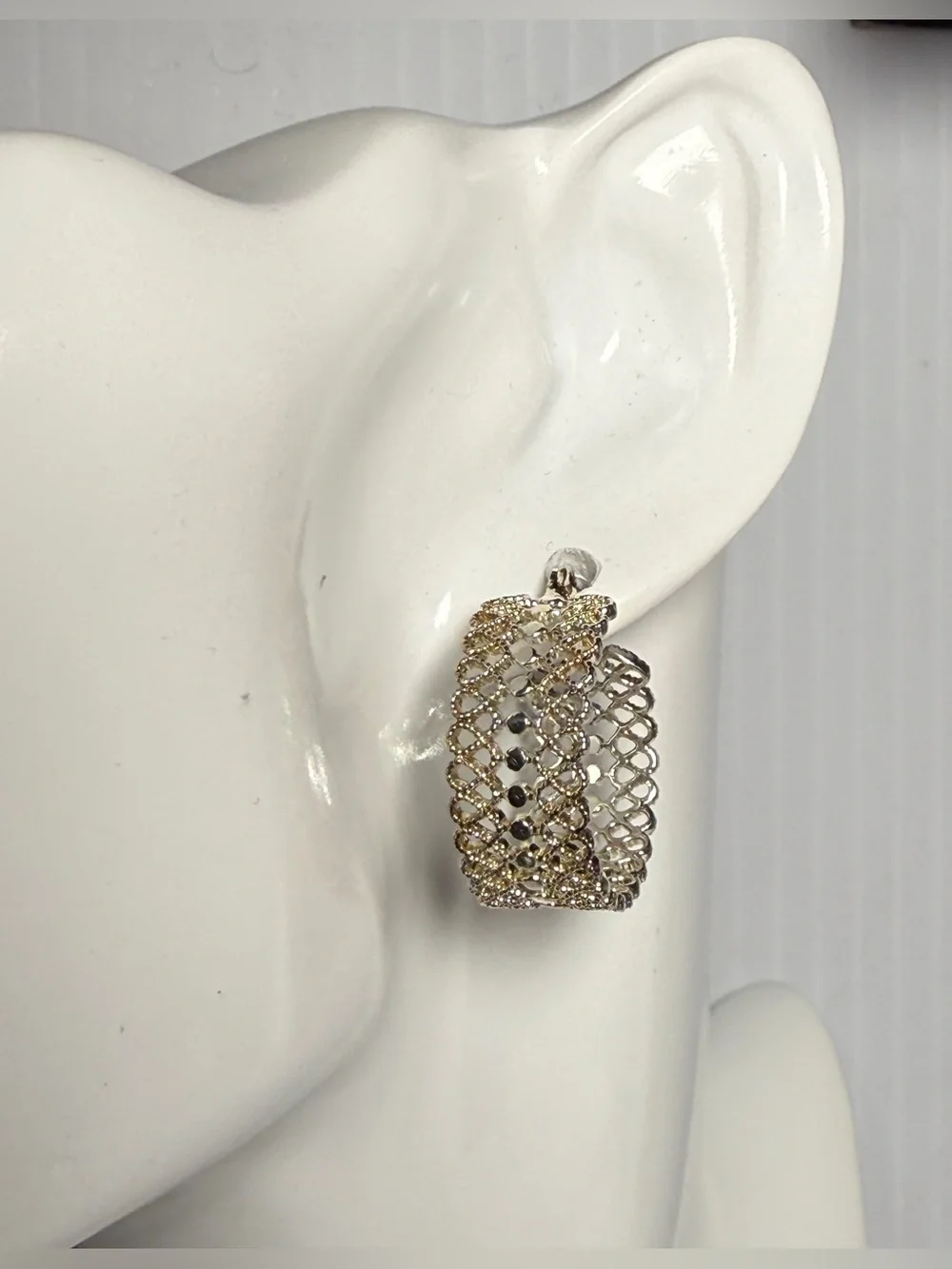 Silver  Filigree Hoop Earrings - Women's Accessory